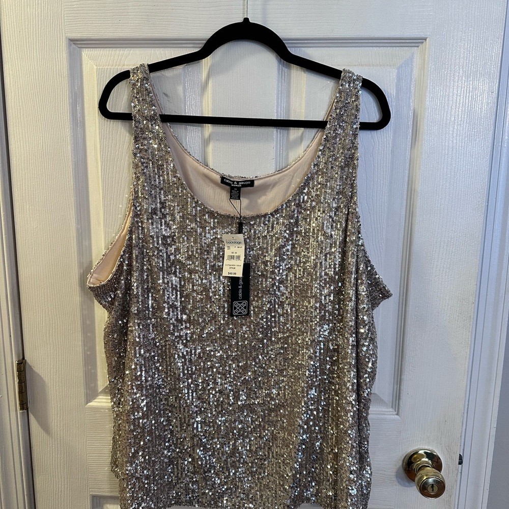 Cable & Gauge Shimmering Gold  Tank Top